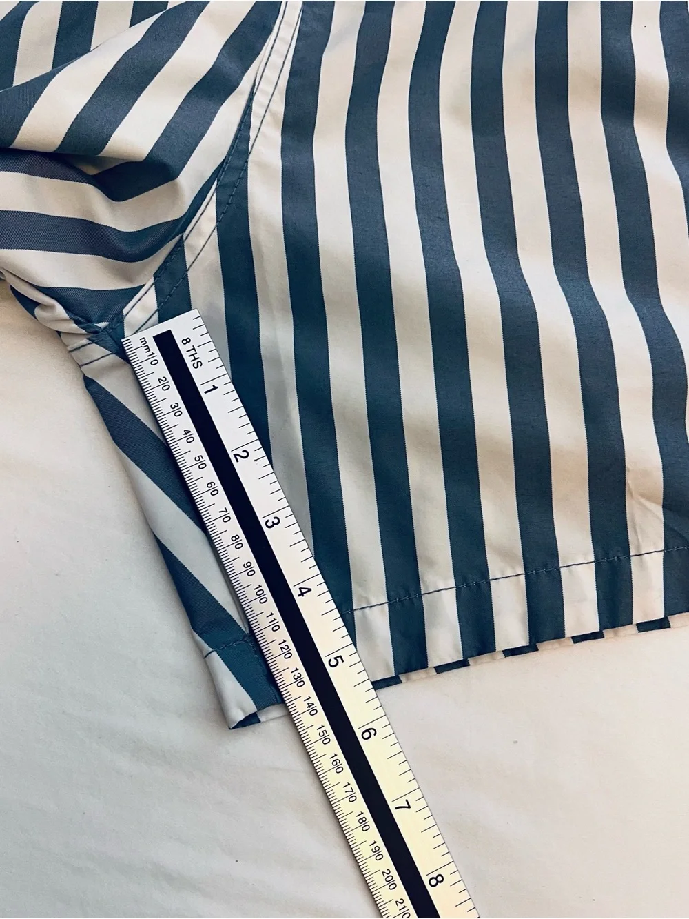 H&M Navy and White Vertical Stripe Athletic Shorts